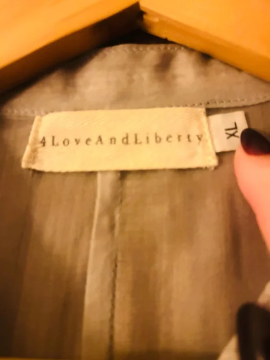 Light Blue Lace-Trim Button-Up Womens Blouse - Picture 10 of 11